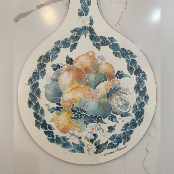 Vintage Kelsey Melamine Chopping  Board artist Charmaine Williamson Round Fruit - Picture 3 of 4